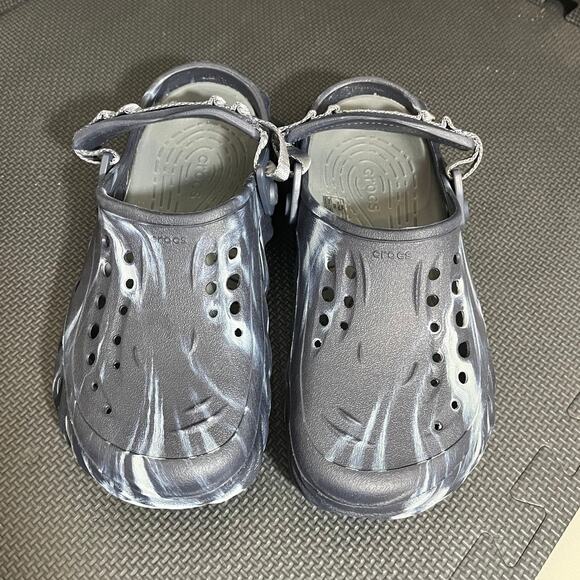 CROCS Unisex Echo Black White BLUE Gray Marbled Super‎ Comfy Clog Shoes 9 Womens - Picture 2 of 7